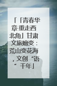 「青春华章·重走西北角」甘肃文旅嬗变：荒山变花海，文创“语”千年