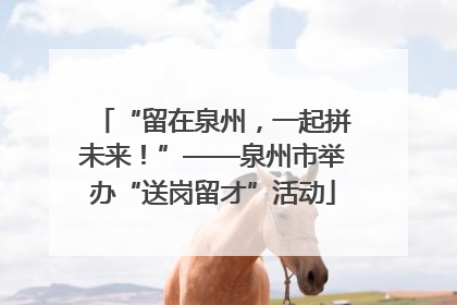 “留在泉州，一起拼未来！”——泉州市举办“送岗留才”活动