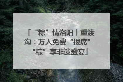 “粽”情洛阳丨重渡沟：万人免费“搂席” “粽”享非遗盛宴