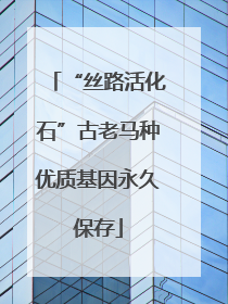 “丝路活化石”古老马种优质基因永久保存