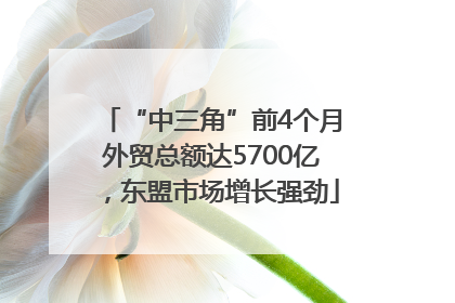 “中三角”前4个月外贸总额达5700亿，东盟市场增长强劲