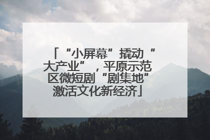 “小屏幕”撬动“大产业”，平原示范区微短剧“剧集地”激活文化新经济