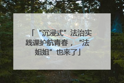 “沉浸式”法治实践课护航青春，“法姐姐”也来了