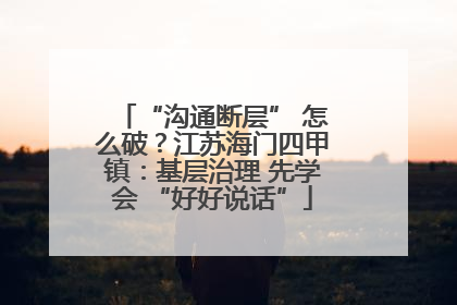 “沟通断层” 怎么破？江苏海门四甲镇：基层治理 先学会 “好好说话”