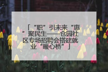 “职”引未来“惠”聚民生——仓园社区专场招聘会搭建就业“暖心桥”