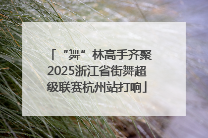 “舞”林高手齐聚 2025浙江省街舞超级联赛杭州站打响