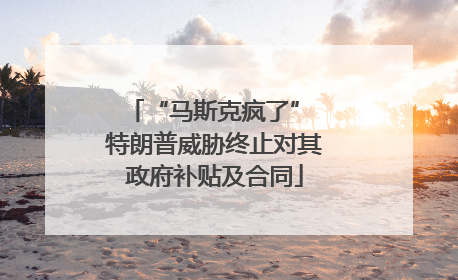 “马斯克疯了” 特朗普威胁终止对其政府补贴及合同