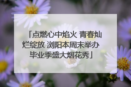 点燃心中焰火 青春灿烂绽放 浏阳本周末举办毕业季盛大烟花秀