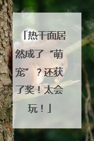 热干面居然成了“萌宠”？还获了奖！太会玩！