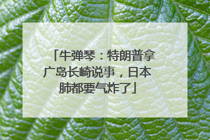 牛弹琴：特朗普拿广岛长崎说事，日本肺都要气炸了
