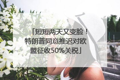 短短两天又变脸！特朗普同意推迟对欧盟征收50%关税