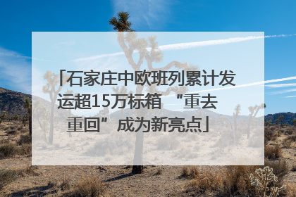 石家庄中欧班列累计发运超15万标箱 “重去重回”成为新亮点