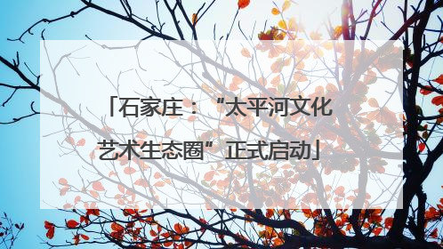 石家庄：“太平河文化艺术生态圈”正式启动