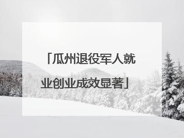 瓜州退役军人就业创业成效显著