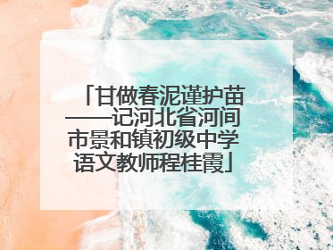 甘做春泥谨护苗——记河北省河间市景和镇初级中学语文教师程桂霞
