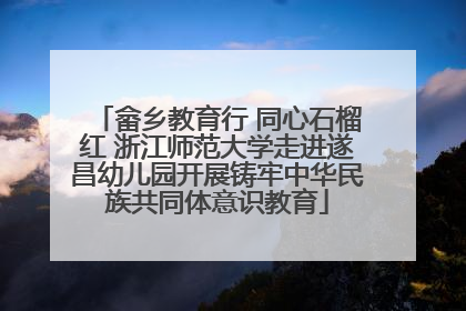 畲乡教育行 同心石榴红 浙江师范大学走进遂昌幼儿园开展铸牢中华民族共同体意识教育