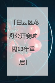 白云区龙舟公开赛时隔13年重启