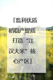 监利优质稻稳产提质 打造“江汉大米”核心产区