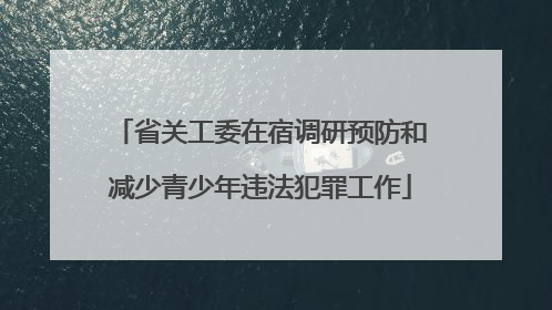 省关工委在宿调研预防和减少青少年违法犯罪工作