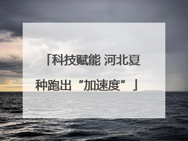 科技赋能 河北夏种跑出“加速度”