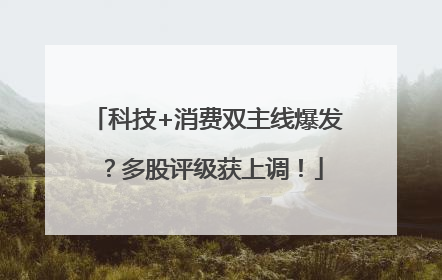 科技+消费双主线爆发？多股评级获上调！