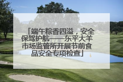 端午粽香四溢，安全保驾护航——东平大羊市场监管所开展节前食品安全专项检查