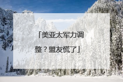美亚太军力调整？盟友慌了