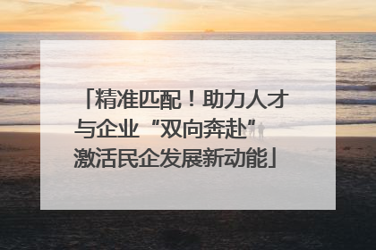 精准匹配！助力人才与企业“双向奔赴” 激活民企发展新动能