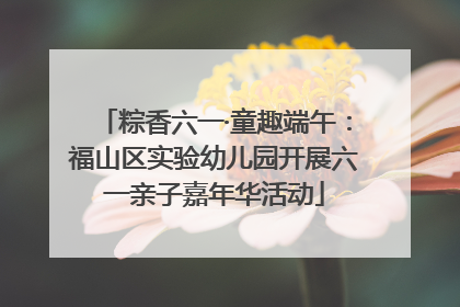 粽香六一·童趣端午：福山区实验幼儿园开展六一亲子嘉年华活动