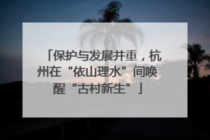 保护与发展并重，杭州在“依山理水”间唤醒“古村新生”