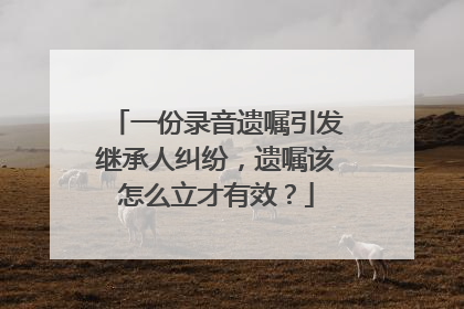 一份录音遗嘱引发继承人纠纷，遗嘱该怎么立才有效？