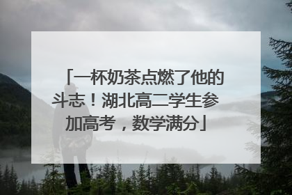 一杯奶茶点燃了他的斗志！湖北高二学生参加高考，数学满分