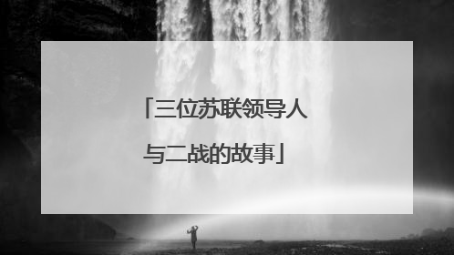 三位苏联领导人与二战的故事