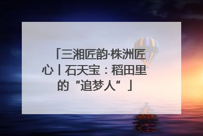 三湘匠韵·株洲匠心丨石天宝：稻田里的“追梦人”