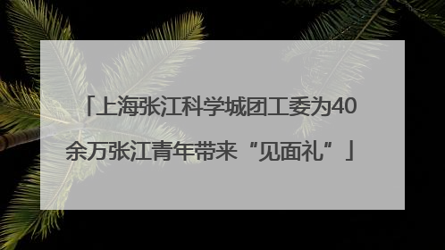 上海张江科学城团工委为40余万张江青年带来“见面礼”
