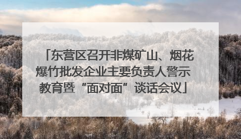 东营区召开非煤矿山、烟花爆竹批发企业主要负责人警示教育暨“面对面”谈话会议
