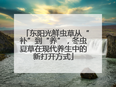 东阳光鲜虫草从“补”到“养”，冬虫夏草在现代养生中的新打开方式