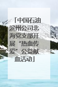 中国石油滨州公司北海党支部开展“热血传爱”公益献血活动