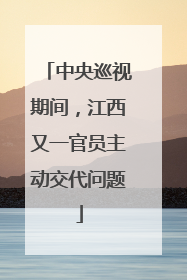 中央巡视期间，江西又一官员主动交代问题