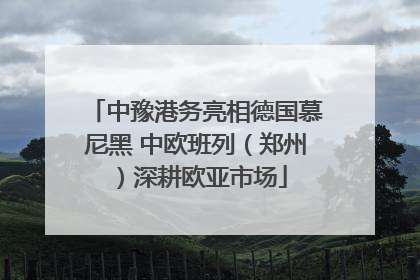 中豫港务亮相德国慕尼黑 中欧班列（郑州）深耕欧亚市场