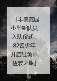 丰奥嘉园小学新队员入队仪式：82名少年开启红领巾逐梦之旅