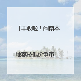 丰收啦！闽南本地荔枝低价争市