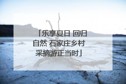 乐享夏日 回归自然 石家庄乡村采摘游正当时