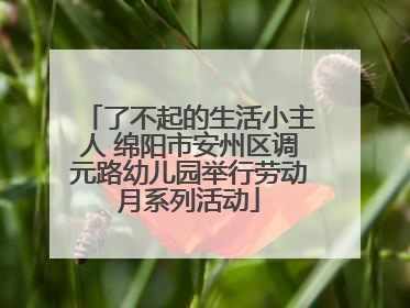 了不起的生活小主人 绵阳市安州区调元路幼儿园举行劳动月系列活动