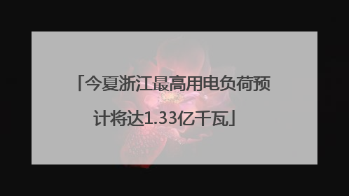 今夏浙江最高用电负荷预计将达1.33亿千瓦