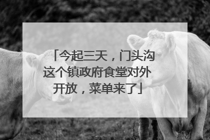 今起三天，门头沟这个镇政府食堂对外开放，菜单来了