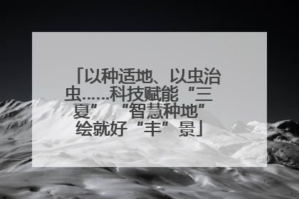 以种适地、以虫治虫……科技赋能“三夏” “智慧种地”绘就好“丰”景