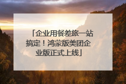 企业用餐差旅一站搞定！鸿蒙版美团企业版正式上线