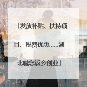 发放补贴、扶持项目、税费优惠……湖北喊您返乡创业