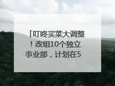 叮咚买菜大调整！改组10个独立事业部，计划在5月完成App端全面改版